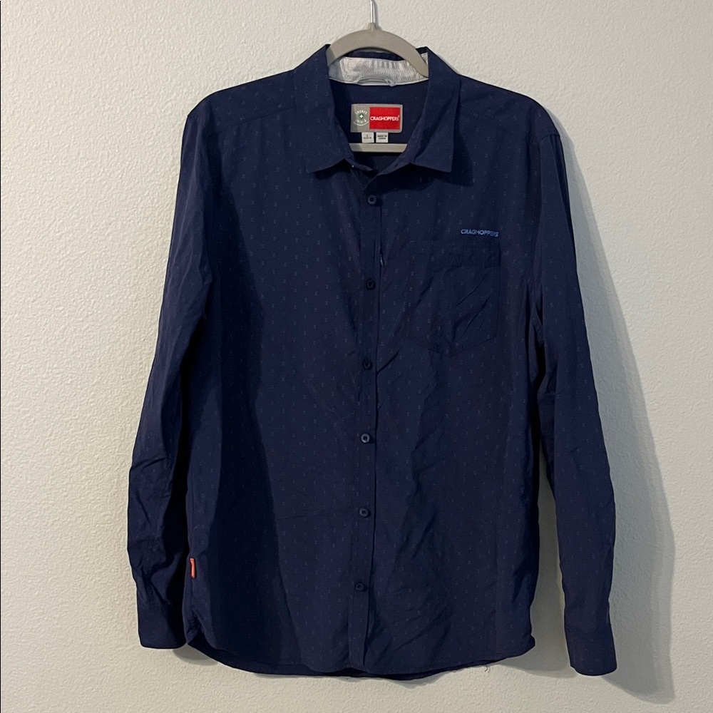 Craghoppers Men's Insect Repellent Navy Button-Down Shirt